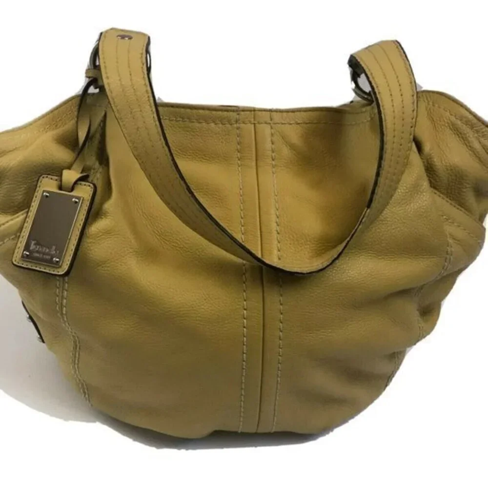 Tignanello Handbag Genuine Leather yellow Satchel